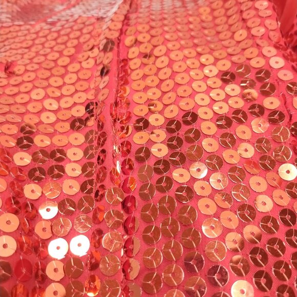 Red Sequin Ruffle Cocktail Dress – Sparkly Prom/Homecoming Party Dress - Picture 4 of 5